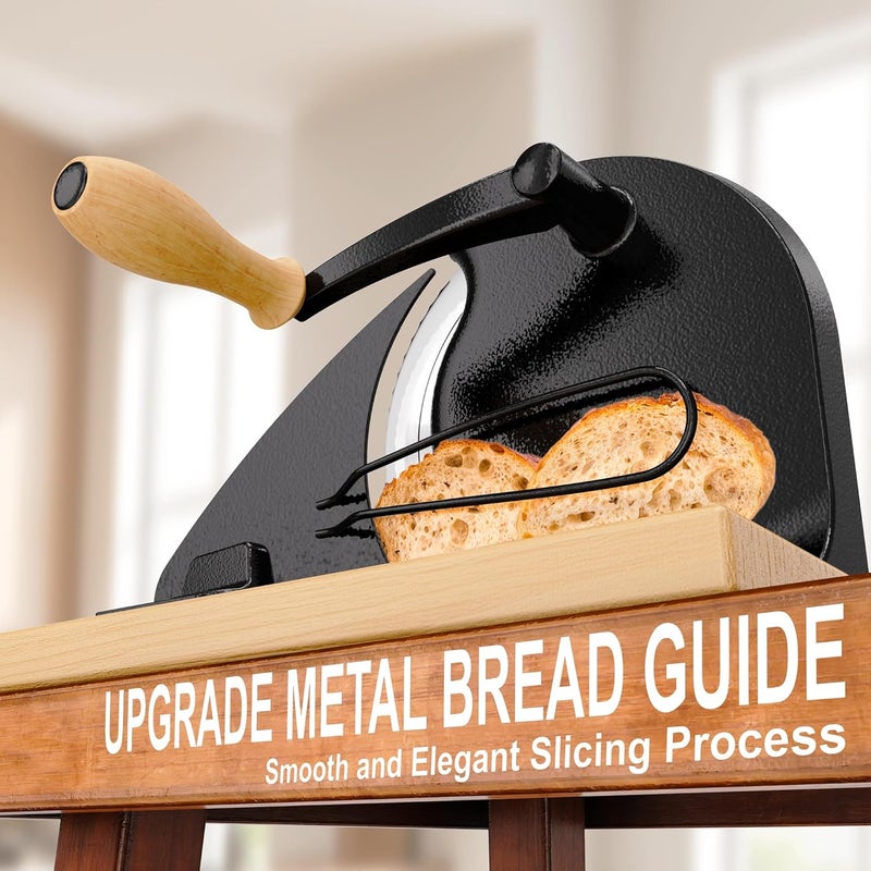 Voltironix Upgrade Manual Bread Slicer for Homemade Sourdough Bread, Adjustable Thickness with Stainless Steel Serrated Blade, Even Slicing Guide, Non-Slip Suction Cups – Ideal for Home Kitchens and Bakeries - Image 2